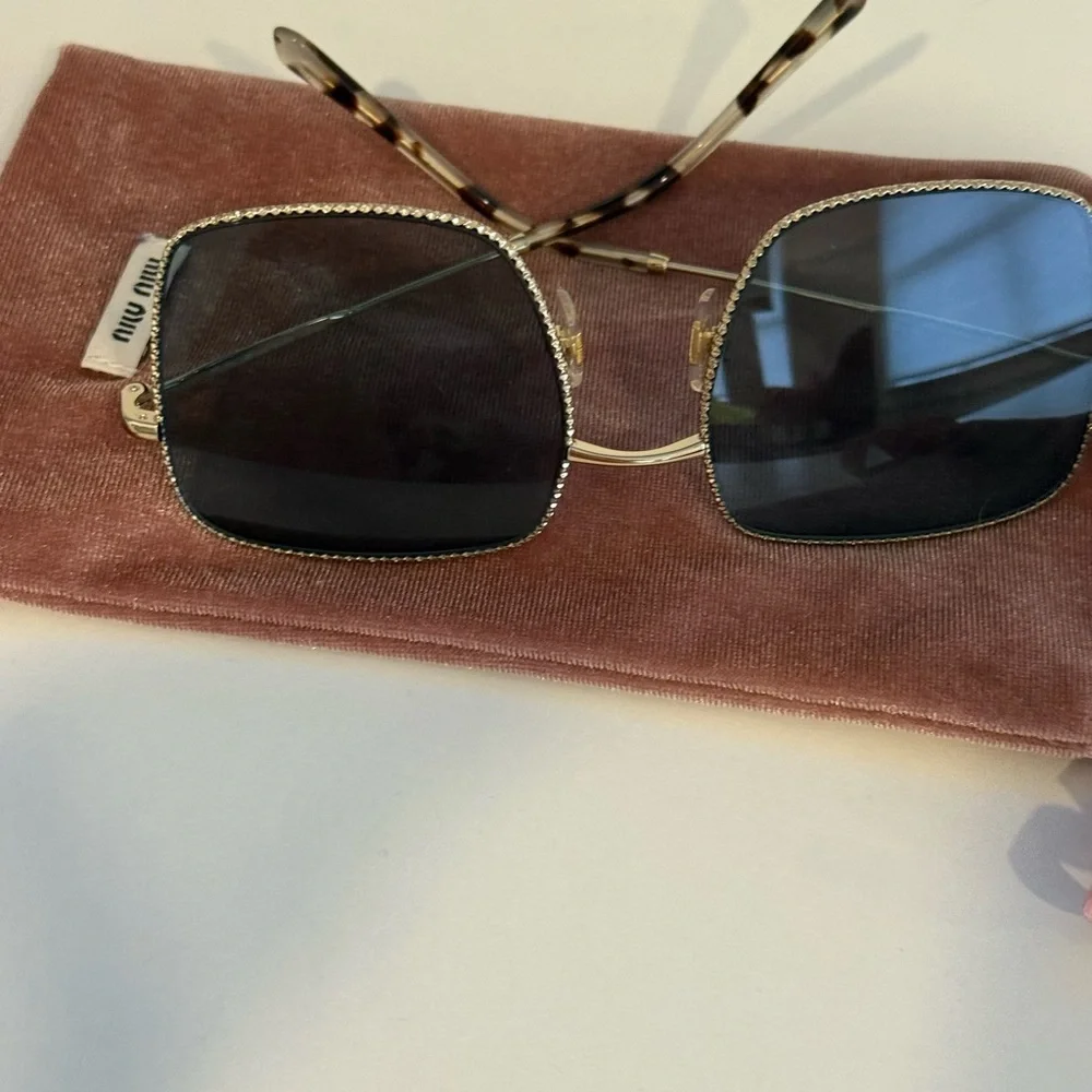 Miu Miu square embellished sunglasses NWOT